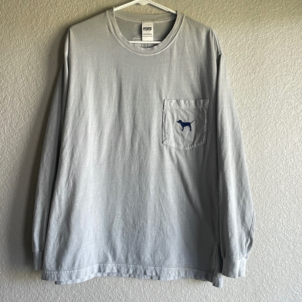 PINK Victoria Secret gray long sleeve tee